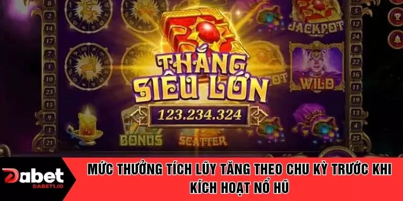 Mức thưởng tích lũy tăng theo chu kỳ trước khi kích hoạt nổ hũ